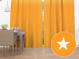 Biante Bavlněný závěs Sandra SA-034 Bílé hvězdičky na oranžovém 150x140 cm