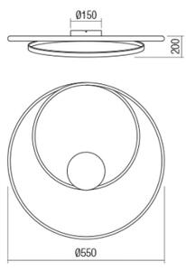 Redo 01-1792 - LED Stmívatelné stropní svítidlo TORSION LED/30W/230V bronzová