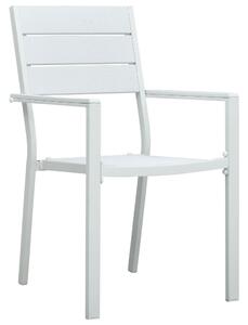Zahradní židle 4 ks bílé HDPE dřevěný vzhled