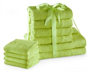 Sada bavlněných ručníků AmeliaHome AMARI 2+4+4 ks světle zelená