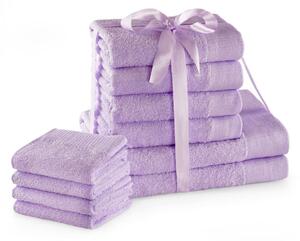 Sada bavlněných ručníků AmeliaHome AMARI 2+4+4 ks šeříková