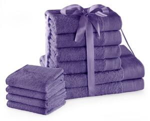 Sada bavlněných ručníků AmeliaHome AMARI 2+4+4 ks fialová