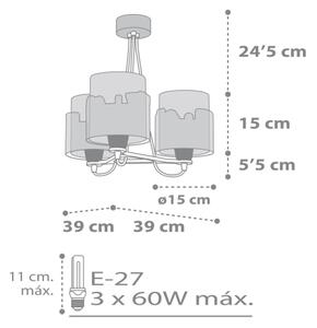 Dalber 61687 - Dětský lustr BABY TRAVEL 3xE27/60W/230V
