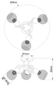 Globo 54028-3S - Přisazený lustr FIASTRA 3xE14/40W/230V