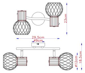 Globo 54013-2 - Bodové svítidlo ARGUSTO 2xE27/40W/230V