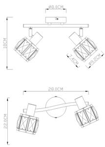 Globo 54356-2 - Bodové svítidlo KRIS 2xE14/40W/230V