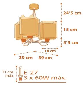 Dalber 64567 - Dětský lustr LITTLE TIGER 3xE27/60W/230V