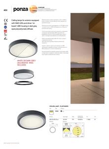Redo 90155 - LED Venkovní stropní svítidlo PONZA LED/16W/230V pr. 26 cm IP65