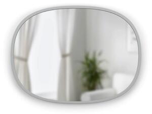 Oválné zrcadlo s šedém rámem Umbra Hub Oval 45x60 cm | šedé