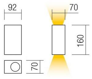 Redo 90152 - Venkovní nástěnné svítidlo PUNTA 2xGU10/7W/230V IP44