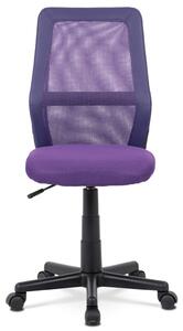 Dětská židle, potah fialová látka, síťovina MESH a ekokůže, výškově nastavitelná KA-Z101 PUR