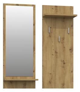 Shoptop Věšáková stěna se zrcadlem- RIVA- DUB artisan
