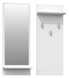 Shoptop Věšáková stěna se zrcadlem- RIVA- bílý mat