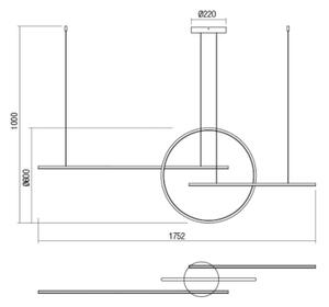 Redo 01-1737 - LED Stmívatelný lustr na lanku GIOTTO LED/56W/230V černá