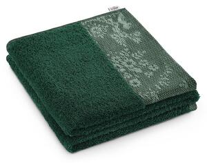 Bavlněný ručník AmeliaHome Crea tmavě zelený