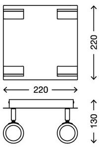 Briloner 2212-048 - LED Koupelnové bodové svítidlo SURF 4xLED/4,5W/230V