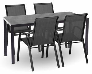 Jídelní set VIGO L antracit + 4x židle VALENCIA 2 černá