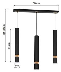 Lustr na lanku JOKER BLACK WOOD 3xGU10/8W/230V