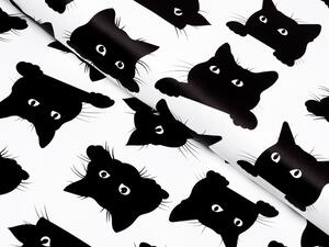 Biante Dekorační oválný ubrus BK-019 Černé kočky na bílém 50x100 cm