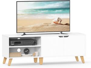 KOMODA POD TELEVIZI, bílá, světle hnědá, 140/45/40 cm MID.YOU - Online Only TV příslušenství, Online Only