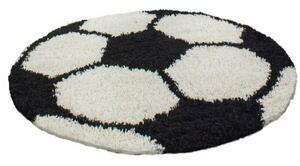 Dětský koberec Fun shaggy 6001 black (Varianta: kulatý 120 cm průměr)