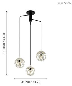 Eglo 99073 - Lustr na lanku MIRTAZZA 3xE27/60W/230V