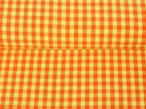 Bavlněná látka Olivia OL-006 Oranžovo-žlutá kostka malá - šířka 150 cm