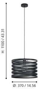 Eglo 99345 - Lustr na lanku CREMELLA 1xE27/40W/230V