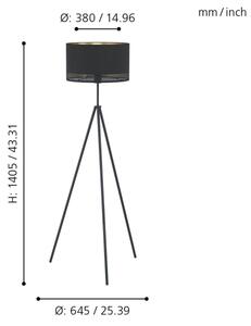 Eglo 99279 - Stojací lampa ESTEPERRA 1xE27/40W/230V