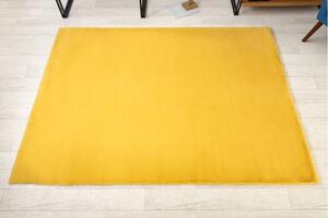 Makro Abra Kusový koberec shaggy BUNNY žlutý zlatý Rozměr: 60x100 cm
