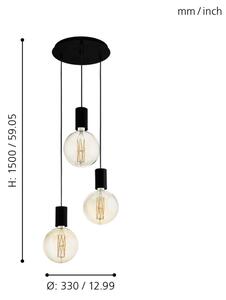 Eglo 98663 - Lustr na lanku POZUETA 3xE27/40W/230V