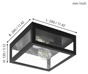 Eglo 99122 - Koupelnové stropní svítidlo AMEZOLA 2xE27/40W/230V IP44