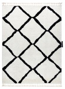 Makro Abra Kusový koberec BERBER CROSS bílý černý Rozměr: 80x150 cm