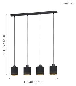 Eglo 99275 - Lustr na lanku ESTEPERRA 4xE27/28W/230V