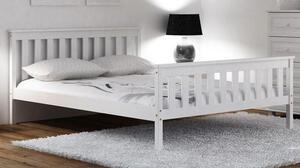 Dřevěná postel Alion 90x200 + rošt ZDARMA (Barva dřeva: Bílá)