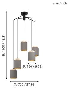 Eglo 99447 - Lustr na lanku ALBARIZA 5xE27/40W/230V pavouk