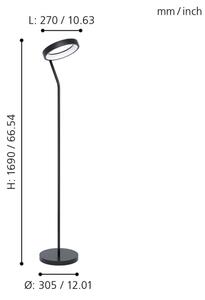 Eglo 32327 - LED RGBW Stm. stojací lampa MARGHERA-C LED/15,5W/230V černá