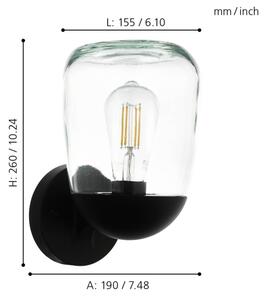 Eglo 98701 - Venkovní nástěnné svítidlo DONATORI 1xE27/60W/230V IP44