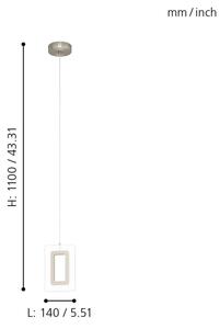 Eglo 98678 - LED Lustr na lanku ENALURI LED/5,4W/230V