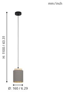 Eglo 99445 - Lustr na lanku ALBARIZA 1xE27/40W/230V