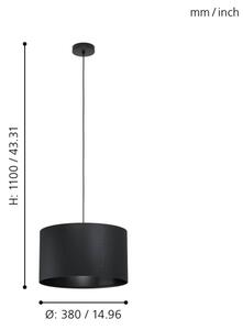 Eglo 99042 - Lustr na lanku MASERLO 1xE27/40W/230V
