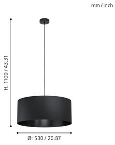 Eglo 99043 - Lustr na lanku MASERLO 1xE27/40W/230V