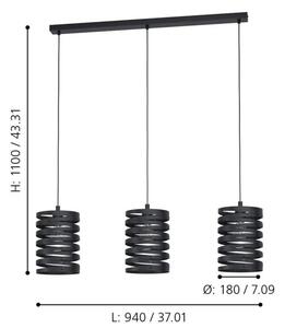 Eglo 99347 - Lustr na lanku CREMELLA 3xE27/40W/230V