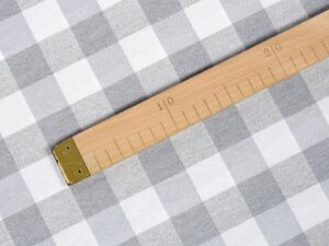 Biante Dekorační povlak na polštář s lemem Rebeka RE-013 Světle šedo-bílá kostka velká 30 x 50 cm