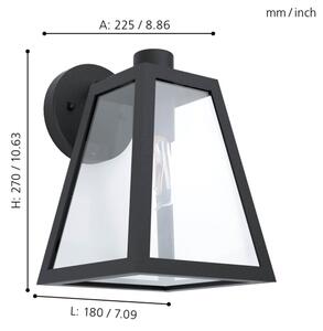 Eglo 98719 - Venkovní nástěnné svítidlo MIRANDOLA 1xE27/60W/230V IP44