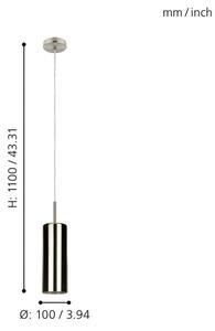 Eglo 98696 - Lustr na lanku SELVINO 1xE27/15W/230V