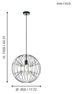 Eglo 98688 - Lustr na lanku OKINZURI 1xE27/60W/230V