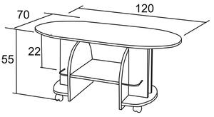 Konferenční stůl Vít 70×120 K12 (Provedení: Dub bordeaux)