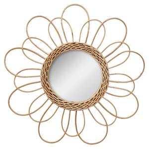 DekorStyle Proutěné zrcadlo Květ 38 cm hnědý