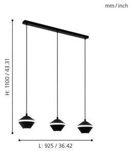 Eglo 98682 - LED Lustr na lanku PERPIGO 3xGU10/5W/230V